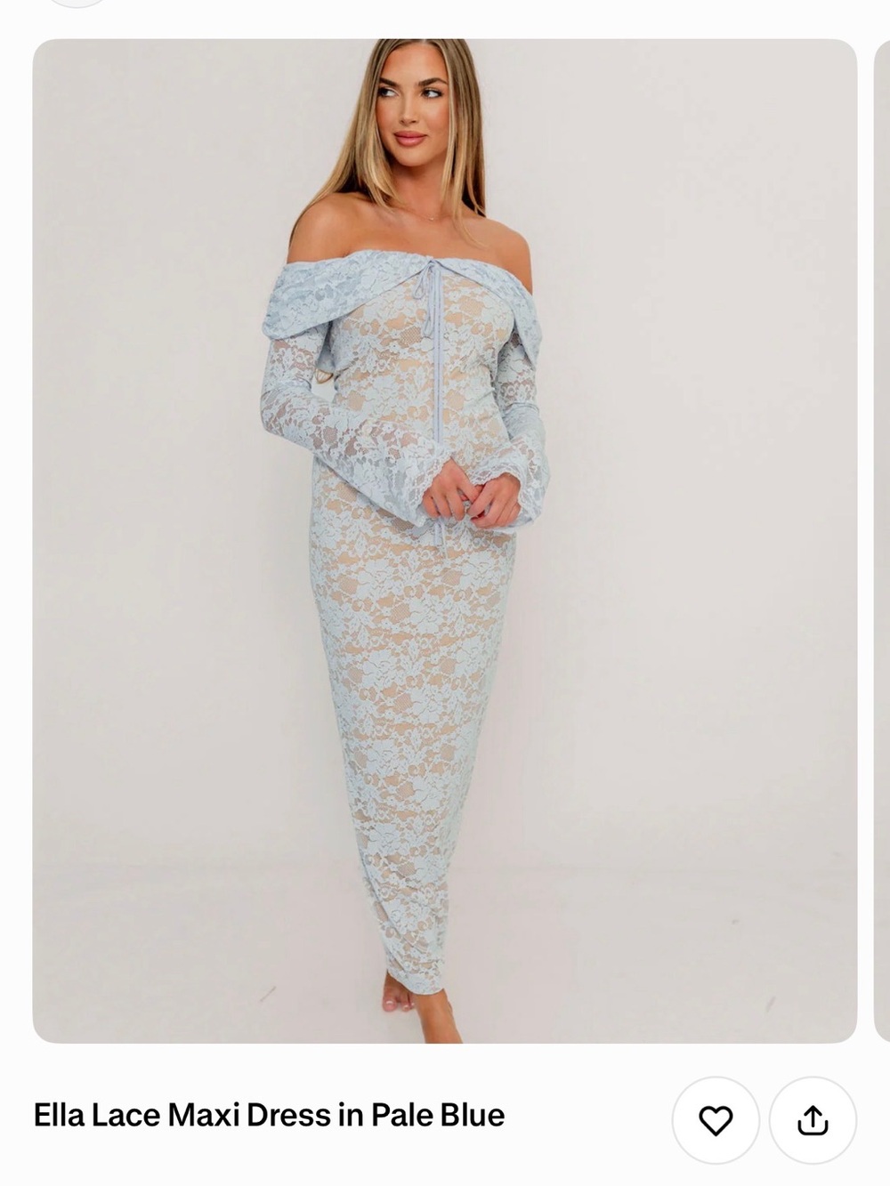 Worth Collective Ella Lace Maxi Dress in Pale Blue
